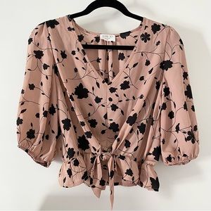 NWOT Floral Long Sleeved Peplum Blouse